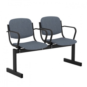 Блок стульев 2-местный, не откидывающиеся сиденья, мягкий, подлокотники
