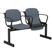 Блок стульев 2-местный, откидывающиеся сиденья, мягкий, подлокотники, лекционный