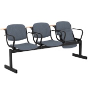 Блок стульев 3-местный, откидывающиеся сиденья, мягкий, подлокотники, лекционный