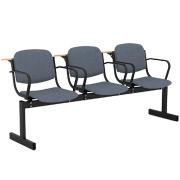 Блок стульев 3-местный, не откидывающиеся сиденья, мягкий, подлокотники