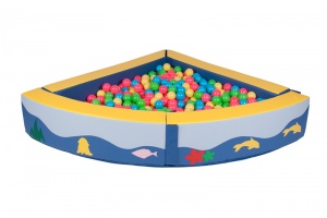 Угловой сухой бассейн + 500 шариков
